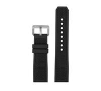 VFEBTSD 23mm 24mm Rubber Silicone Watch Strap Compatible With Car-tier London Tank CALIBRE W7100056 WGCA0010 WSCA0006 WSCA Citizen Sports Watchband(Black-silver,23mm)