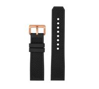 VFEBTSD 23mm 24mm Rubber Silicone Watch Strap Compatible With Car-tier London Tank CALIBRE W7100056 WGCA0010 WSCA0006 WSCA Citizen Sports Watchband(Black-rose gold,24mm)