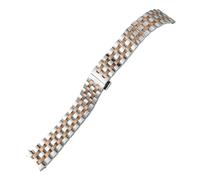 VFEBTSD 316L Stainless Steel Watchband 15mm 20mm Compatible With Tissot 1853 Carson Series T122210 T122407 Silver Rose Gold Waterproof Watch Strap(Silver Rose Gold,15mm)