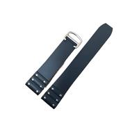 VFEBTSD Arrival Stylish Watchband Strap Rubber With Rivets Compatible With Special Santos 21mm Sport Watch Beautiful Bracelet Folding Buckle Hot(Black-silver)