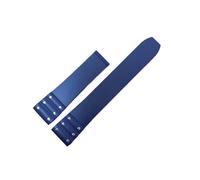 VFEBTSD Arrival Stylish Watchband Strap Rubber With Rivets Compatible With Special Santos 21mm Sport Watch Beautiful Bracelet Folding Buckle Hot(Blue-No buckle)