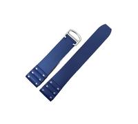 VFEBTSD Arrival Stylish Watchband Strap Rubber With Rivets Compatible With Special Santos 21mm Sport Watch Beautiful Bracelet Folding Buckle Hot(Blue-silver)