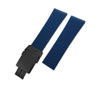 VFEBTSD Braided Silicone Rubber Watchband Compatible With Breitling Avenger Superocean Heritage Longines Watch Strap(Blue-Black Style 1,22mm)