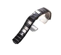 VFEBTSD Ceramic Watch Strap Compatible With Rado Series Black And White Ceramic Watch Chain For Men And Women Watchband 21mm(Black-silver4,13-7mm)