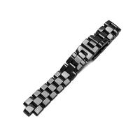 VFEBTSD Ceramic Watchband Black And White Compatible With J12 Bracelet Bands 16mm 19mm Strap Stainless Steel Folding Buckle Convex Watch Chain(Black,19mm)