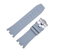 VFEBTSD Compatible With Audemars And Compatible With Piguet Royal Oak Strap Original AP 15710 26470 Silicone Rubber Sport Watch 28mm Watchband Accessories(Grey-silver)