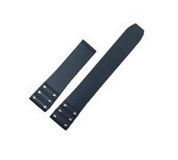 VFEBTSD Compatible With Cartier Santos Strap Silicone Bracelet Rubber Watchband For Waterproof Band 21mm Black Blue Wristband(Black no clasp)