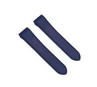 VFEBTSD Compatible With Cartier Santos100 Santos Silicone Rubber Watch Strap 100 Metal Buckle Watchband Men Soft Bracelet 23mm 25mm(Blue-No buckle,23mm)