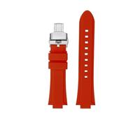 VFEBTSD Compatible With Casio Edifice Series EFR-S108D EFS-S570 ECB-10 ECB-10YDC Modified Raised Silicone Rubber Waterproof Ports Watch Strap Men(Red-silver B,For ECB-10YDC)