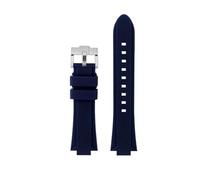VFEBTSD Compatible With Casio Edifice Series EFR-S108D EFS-S570 ECB-10 ECB-10YDC Modified Raised Silicone Rubber Waterproof Ports Watch Strap Men(Blue-silver A,For EFR-S108D)