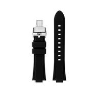 VFEBTSD Compatible With Casio Edifice Series EFR-S108D EFS-S570 ECB-10 ECB-10YDC Modified Raised Silicone Rubber Waterproof Ports Watch Strap Men(Black-silver B,For EFR-S108D)
