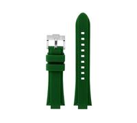 VFEBTSD Compatible With Casio Edifice Series EFR-S108D EFS-S570 ECB-10 ECB-10YDC Modified Raised Silicone Rubber Waterproof Ports Watch Strap Men(Green-silver A,For EFR-S108D)
