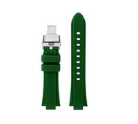 VFEBTSD Compatible With Casio Edifice Series EFR-S108D EFS-S570 ECB-10 ECB-10YDC Modified Raised Silicone Rubber Waterproof Ports Watch Strap Men(Green-silver B,For EFS-S570)