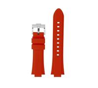 VFEBTSD Compatible With Casio Edifice Series EFR-S108D EFS-S570 ECB-10 ECB-10YDC Modified Raised Silicone Rubber Waterproof Ports Watch Strap Men(Red-silver A,For ECB-10YDC)