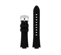 VFEBTSD Compatible With Casio Edifice Series EFR-S108D EFS-S570 ECB-10 ECB-10YDC Modified Raised Silicone Rubber Waterproof Ports Watch Strap Men(Black-silver A,For EFR-S108D)