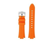 VFEBTSD Compatible With Casio Edifice Series EFR-S108D EFS-S570 ECB-10 ECB-10YDC Modified Raised Silicone Rubber Waterproof Ports Watch Strap Men(Orange-silver A,For ECB-10YDC)