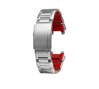 VFEBTSD Compatible With Casio MTG-B1000 MTG-B2000 Series Solid Steel Strap Stainless Steel Strap Blue Red Bottom MTG B2000 Mod Kit Metal Chain(Silver red,MTG-B1000)