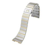 VFEBTSD Compatible With Omega Double Eagle Steel Strap Constellation Series Bracelet Men's And Women's Watch Band Metal Accessories 17MM 23MM 25MM(Silver-gold,25mm)