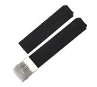VFEBTSD Compatible With Tissot T-TOUCH T013 T047 20mm Soft Silicone Rubber Watch Band Black Orange Sport Waterproof Strap T091 T013420A(Black-silver,20mm)