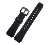 VFEBTSD EF552 Rubber Sports Watch Band Compatible With Casio Edifice EF-552 Watchbands EF-552D-1A Men's Silicone Bracelet Stainless Buckle 25 * 20mm(Black-black)