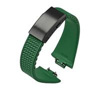 VFEBTSD Fluoro Rubber Strap Compatible With Tissot PRX Series Super Player 35mm 40mm FKM Women Men Quick Release Folding Buckle Watch Band 11mm 12mm(Green Black,11mm)
