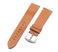 VFEBTSD Italian Leather Watchbands Black Dark Brown Men 18 20 22mm Soft Vintage Watch Band Strap Metal Pin Buckle Accessories(Brown silver buckle,22mm)