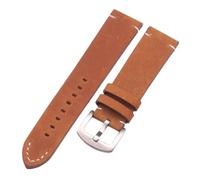 VFEBTSD Italian Leather Watchbands Black Dark Brown Men 18 20 22mm Soft Vintage Watch Band Strap Metal Pin Buckle Accessories(Dark brown silver,20mm)