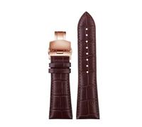 VFEBTSD Large Size Genuine Leather Watch Strap Compatible With Armani AR2411 Panerai PA111 441 Men's 22mm 23mm 24mm 26mm 28mm Big Width Watchband(Brown rosegold B,26mm)