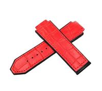 VFEBTSD Leather Watch Strap Compatible With Big Bang Series Bottom Silicone Bracelet Accessories 25mm*19mm With Tools(Red no buckle)
