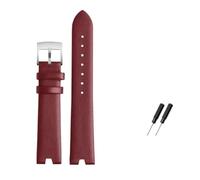 VFEBTSD Leather Watch Strap Compatible With Versus Vspci5621 Sci070016 Sweat-Proof Concave Watchband Accessories 18mm(Red-steel)