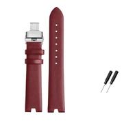 VFEBTSD Leather Watch Strap Compatible With Versus Vspci5621 Sci070016 Sweat-Proof Concave Watchband Accessories 18mm(Red-steel-B)