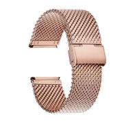 VFEBTSD Mesh Stainless Steel Watch Strap Bracelet Metal Quick Release Band Universal Loop Wristband Belt(Rose Gold,18mm)