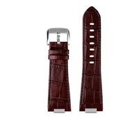 VFEBTSD New Genuine Leather Watchband With Steel End Link Compatible With Tissot PRX Series Watch Band T137.407/410 Super Player Strap Bracelet Blue(Slub brown-silver A)