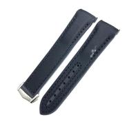VFEBTSD Nylon Leather Rubber Watchband Compatible With Omega Compatible With Seamaster Speedmaster Planet Ocean 600 Watch Strap(Blue Pink,19MM_BLACK BUCKLE)