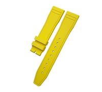 VFEBTSD Orange Blue Fluororubber Watchband 20mm 21mm 22mm Compatible With IWC Pilot Portofino TOP Series IW388114 IW388108 PORTUGIESER Strap(Yellow,21MM_SILVER BUCKLE 3)