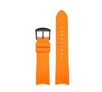 VFEBTSD Quick-release Rubber Strap Compatible With Rolex Submariner Water Ghost Yacht Log Sport Men's Waterproof Sweat Silica Gel Bracelet(Orange BK,22mm)