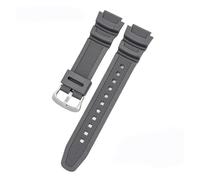 VFEBTSD Rubber Strap Compatible With Casio AE-1200WH AQ-S810W MRW-200H Stainless Steel Buckle 18mm Replacement Band Compatible With AE-1000W Watch Accessories(Gray-Silver)