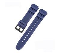 VFEBTSD Rubber Strap Compatible With Casio AE-1200WH AQ-S810W MRW-200H Stainless Steel Buckle 18mm Replacement Band Compatible With AE-1000W Watch Accessories(Navy Blue-Black)