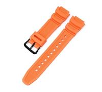 VFEBTSD Rubber Strap Compatible With Casio AE-1200WH AQ-S810W MRW-200H Stainless Steel Buckle 18mm Replacement Band Compatible With AE-1000W Watch Accessories(Orange-Black)