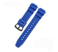 VFEBTSD Rubber Strap Compatible With Casio AE-1200WH AQ-S810W MRW-200H Stainless Steel Buckle 18mm Replacement Band Compatible With AE-1000W Watch Accessories(Dark Blue-Black)