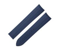 VFEBTSD Rubber Watch Strap Compatible With Omega Compatible With Seamaster 300 Watchband Band Folding Clasp Curved End Watches Accessories(Blue no buckle)