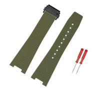 VFEBTSD Rubber Watchband Compatible With Bell & Ross INSTRUMENTS Watch Band BRX5R BR05 Sports Bracelet BR Notched 12mm Silicone Strap(Green-black)