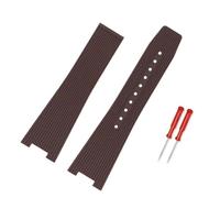 VFEBTSD Rubber Watchband Compatible With Bell & Ross INSTRUMENTS Watch Band BRX5R BR05 Sports Bracelet BR Notched 12mm Silicone Strap(Brown-No buckle)