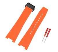 VFEBTSD Rubber Watchband Compatible With Bell & Ross INSTRUMENTS Watch Band BRX5R BR05 Sports Bracelet BR Notched 12mm Silicone Strap(Orange-black)