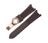 VFEBTSD Silicone Rubber Watchband Compatible With Patek Philippe Nautilus Series 5711 5712 5980 Waterproof Watch Strap Bracelet Men(Brown-rose gold)