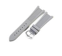 VFEBTSD Silicone Watch Strap Compatible With Patek Philippe 5711 5712G Watchband Special Interface Bracelet Accessories 25mm*13mm Men(Grey-silver)