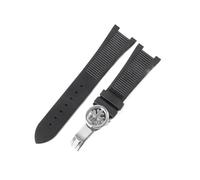 VFEBTSD Silicone Watch Strap Compatible With Patek Philippe 5711 5712G Watchband Special Interface Bracelet Accessories 25mm*13mm Men(A-Black-silver)