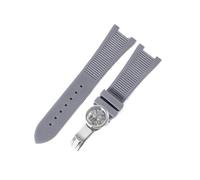 VFEBTSD Silicone Watch Strap Compatible With Patek Philippe 5711 5712G Watchband Special Interface Bracelet Accessories 25mm*13mm Men(A-grey-silver)