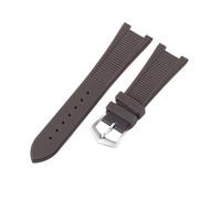 VFEBTSD Silicone Watch Strap Compatible With Patek Philippe 5711 5712G Watchband Special Interface Bracelet Accessories 25mm*13mm Men(Brown-silver)