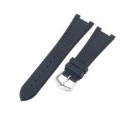 VFEBTSD Silicone Watch Strap Compatible With Patek Philippe 5711 5712G Watchband Special Interface Bracelet Accessories 25mm*13mm Men(Black-silver)